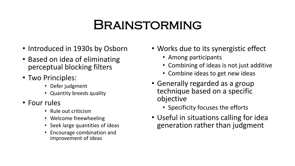 brainstorming brainstorming