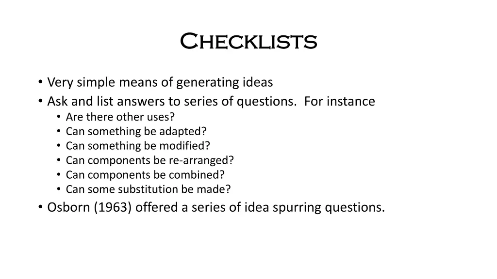 checklists checklists
