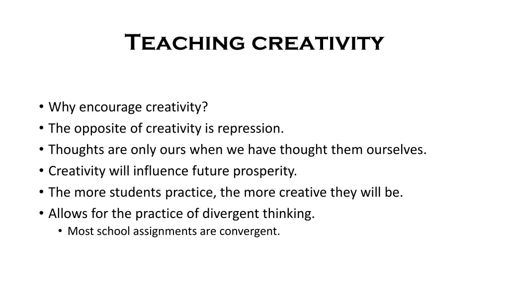 teaching creativity 2