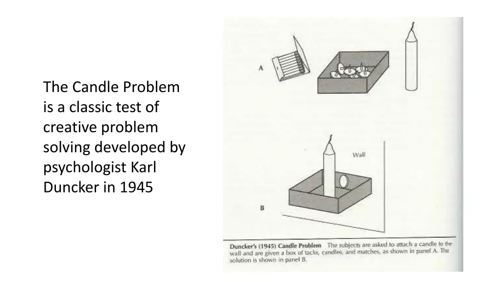 the candle problem is a classic test of creative