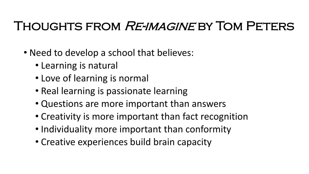 thoughts from thoughts from re