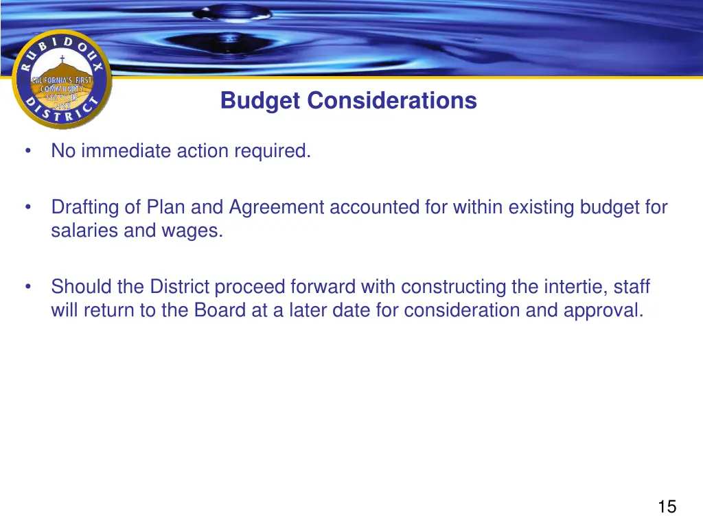 budget considerations