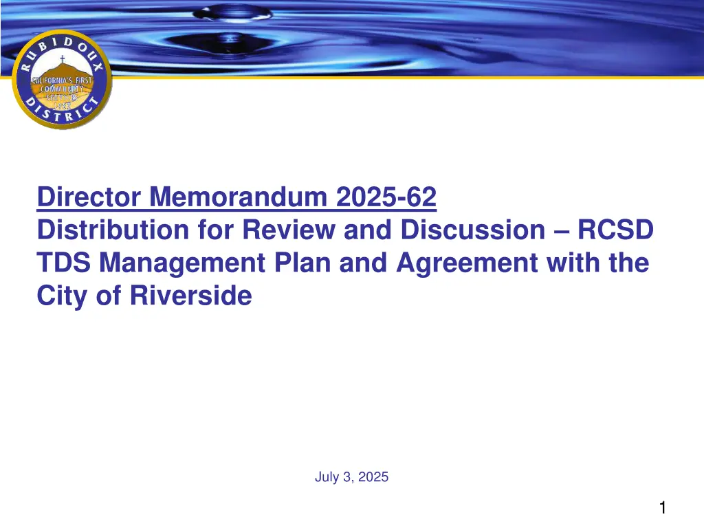 director memorandum 2025 62 distribution