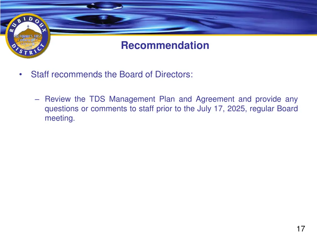 recommendation