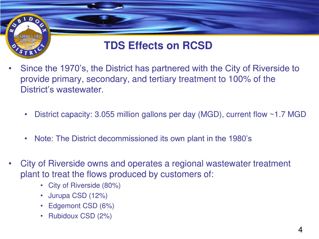 tds effects on rcsd 1