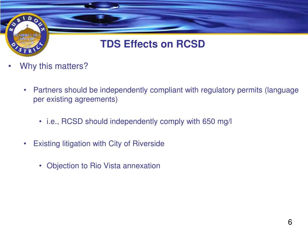 tds effects on rcsd 3