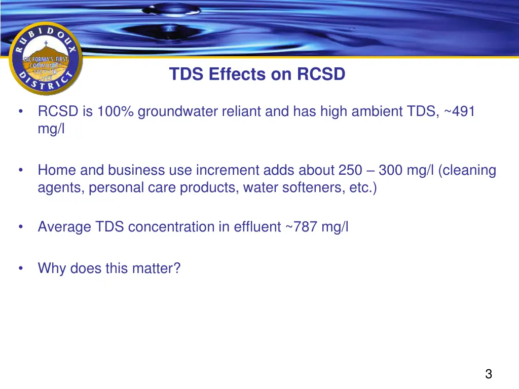 tds effects on rcsd