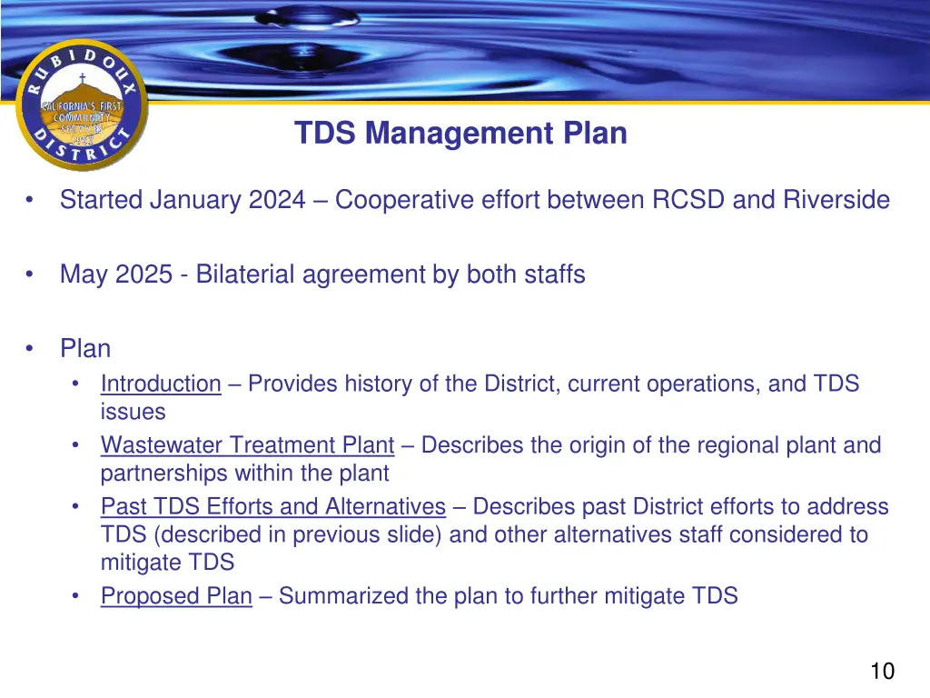 tds management plan