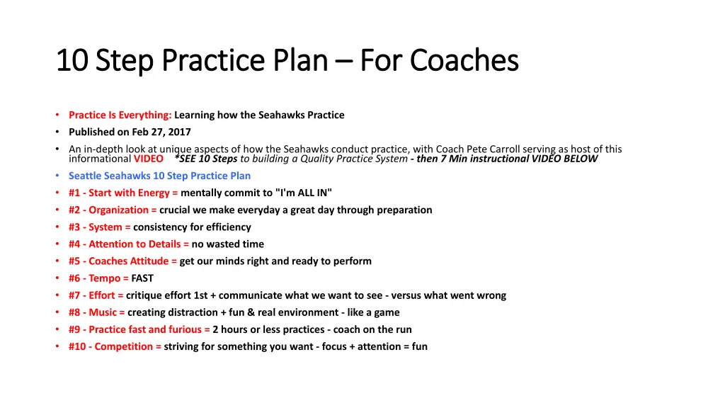 10 step practice plan 10 step practice plan