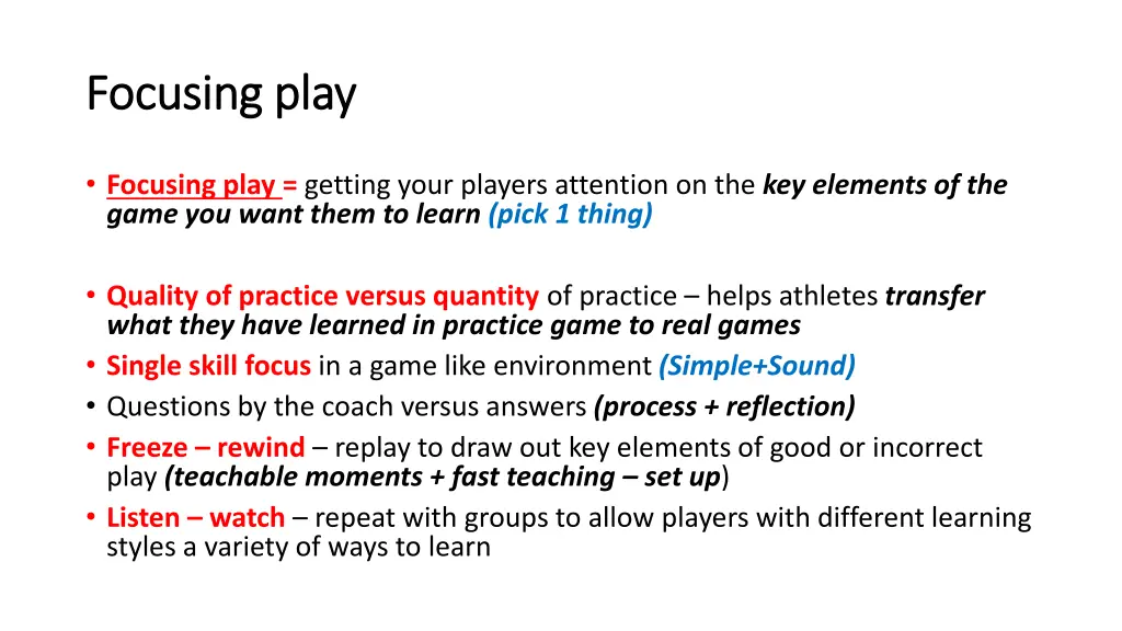 focusing play focusing play