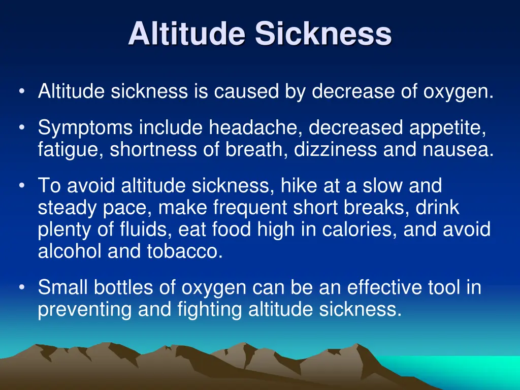 altitude sickness