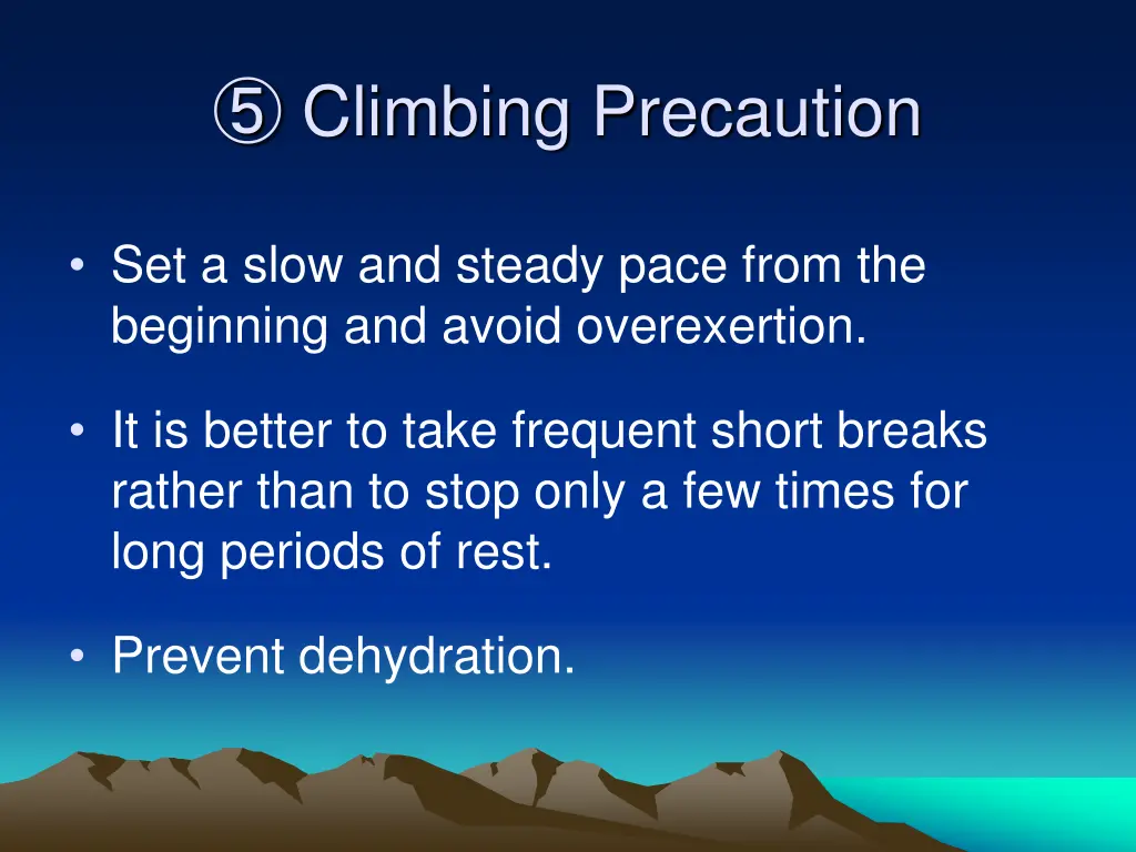 climbing precaution