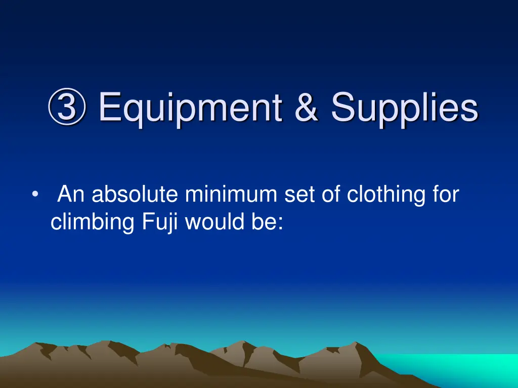 equipment supplies