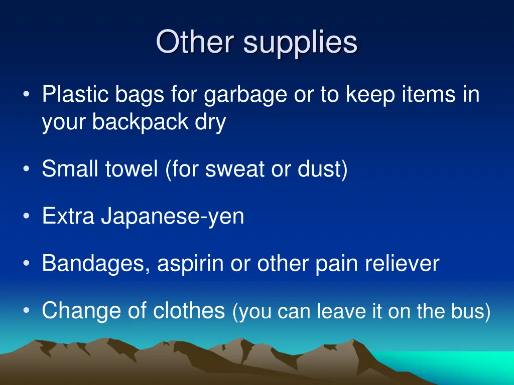 other supplies
