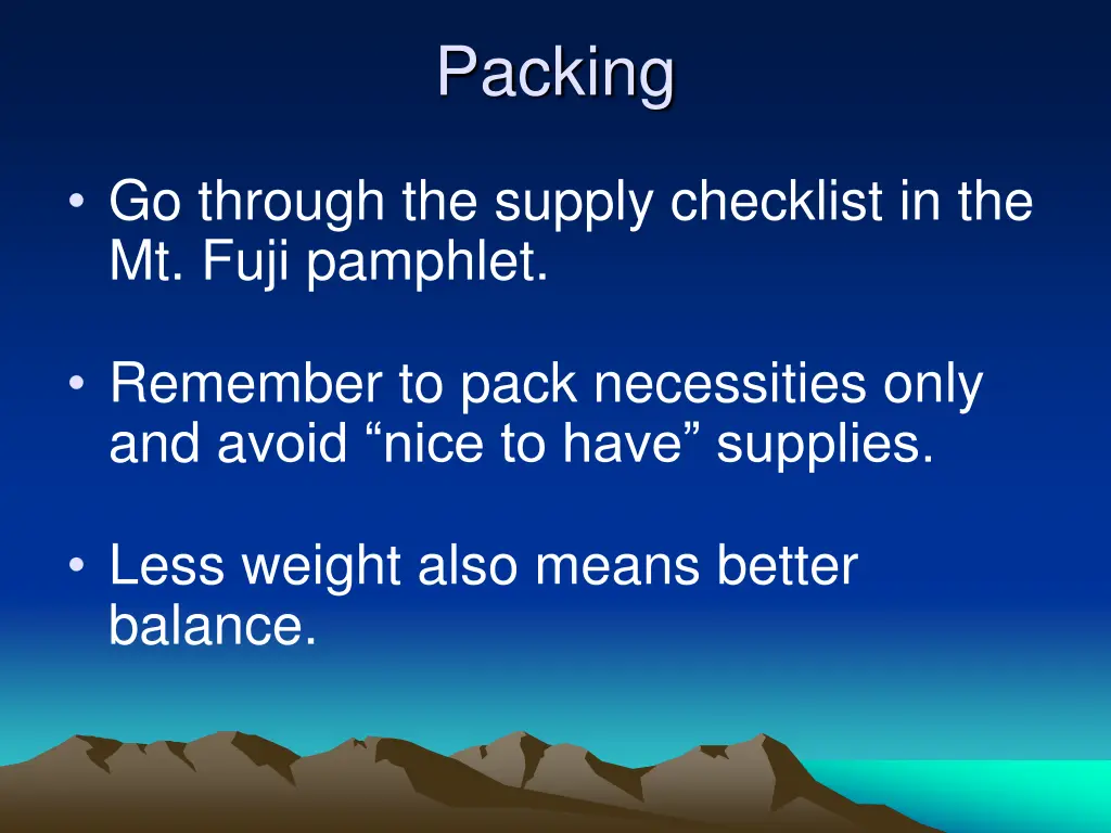 packing