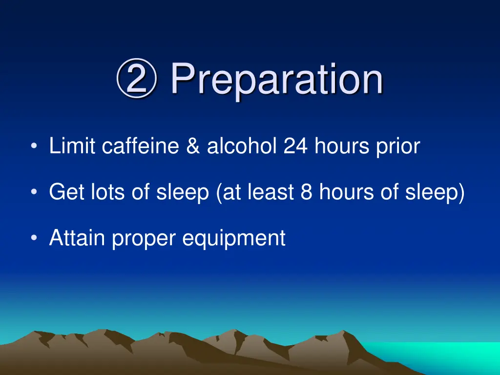 preparation