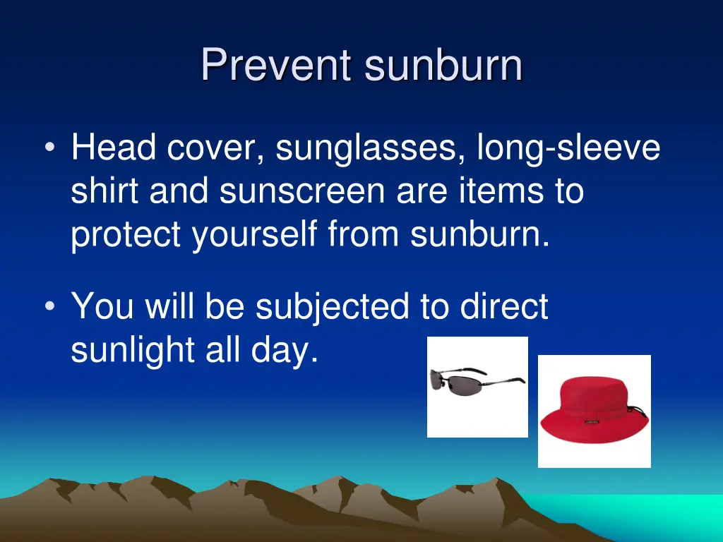 prevent sunburn
