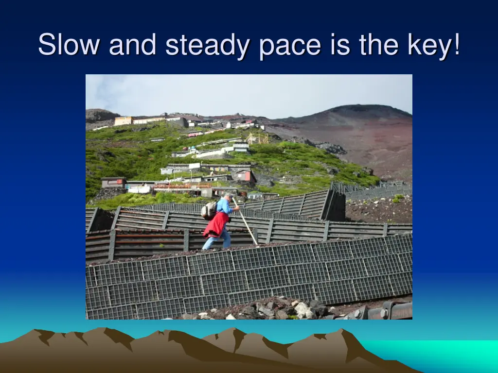 slow and steady pace is the key