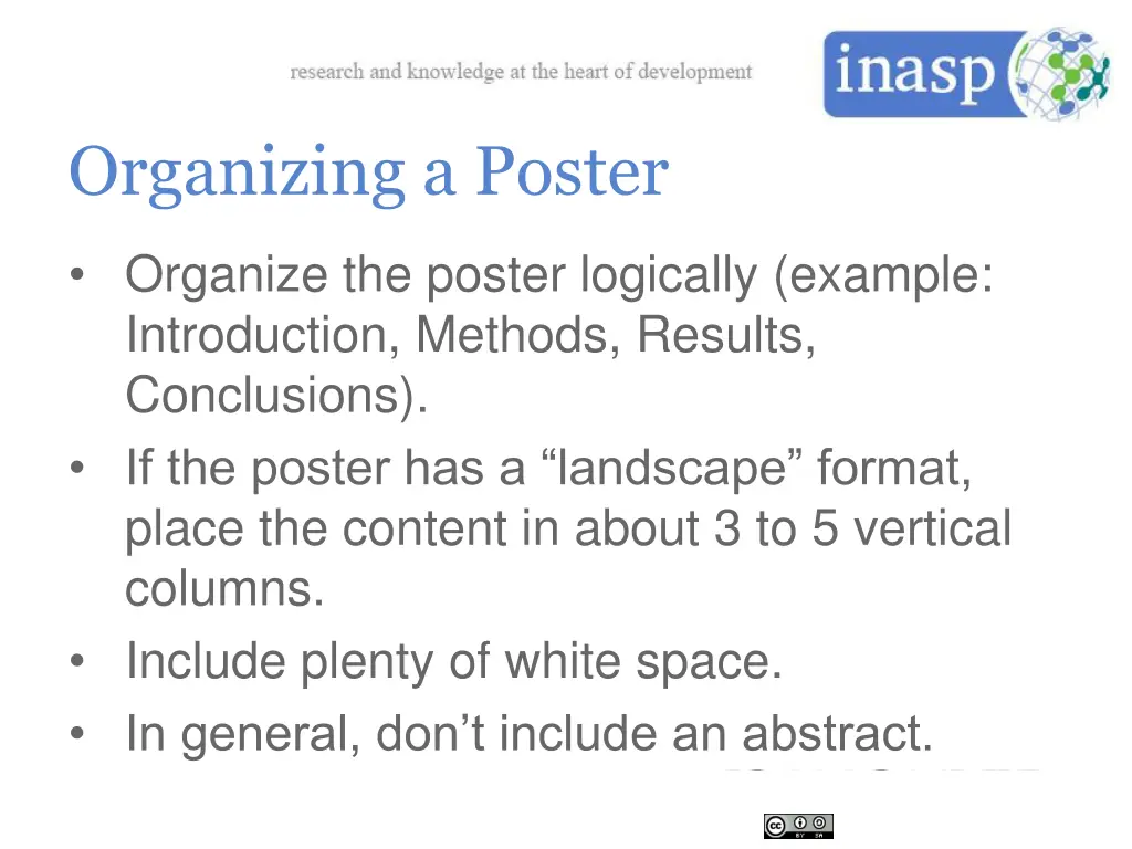 organizing a poster