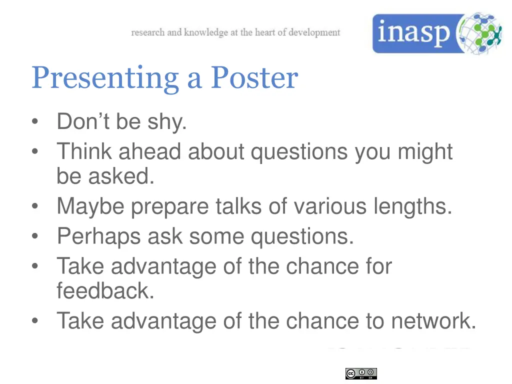 presenting a poster