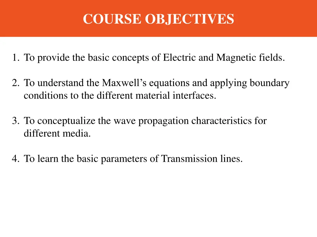 course objectives