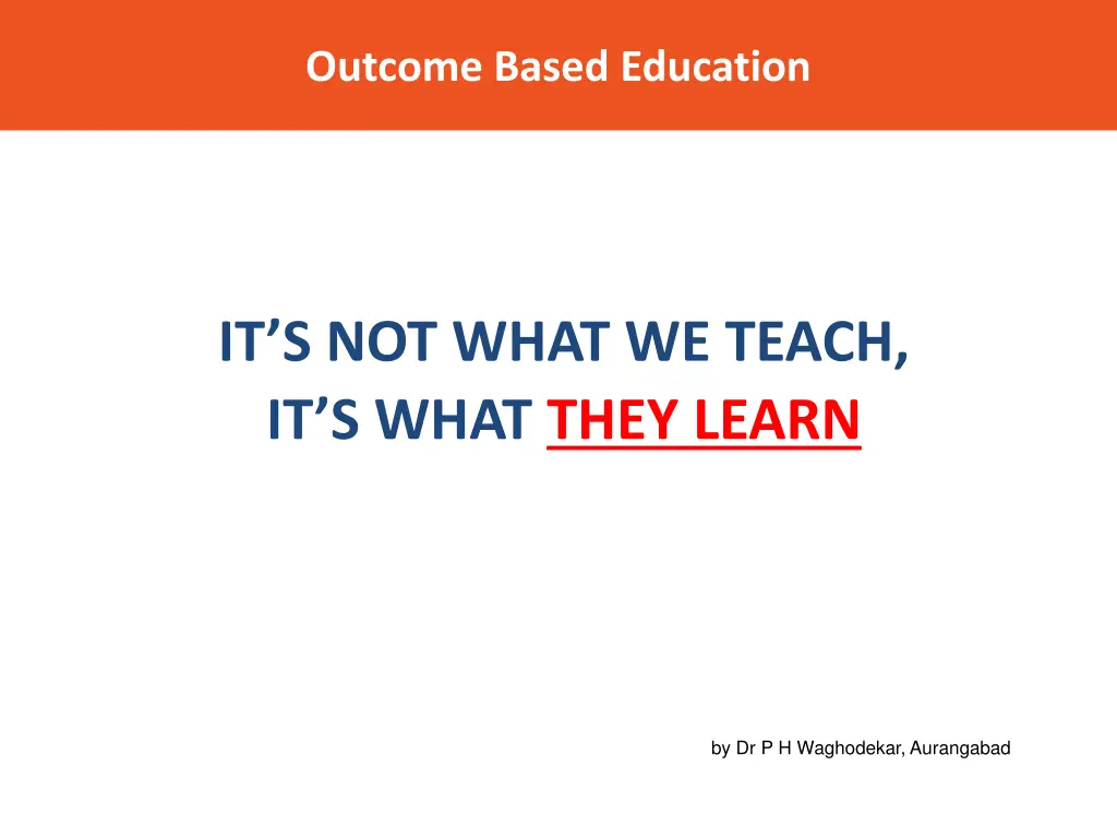 outcome based education