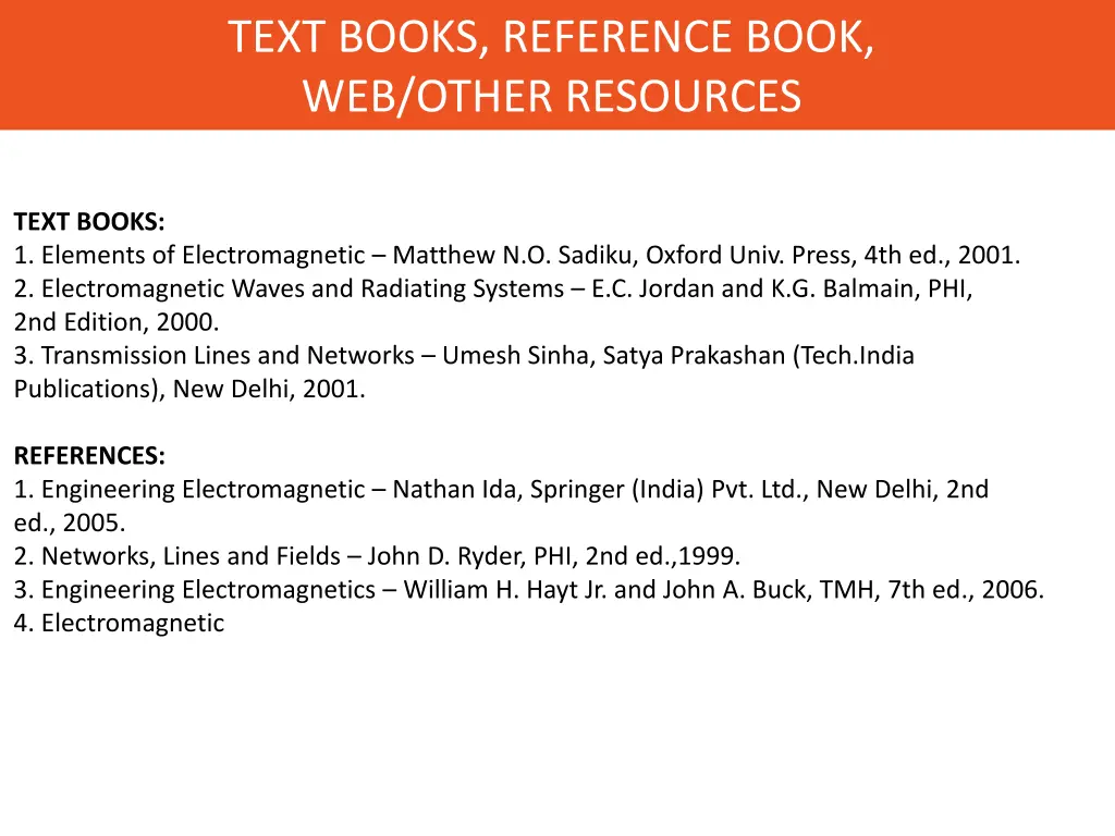 text books reference book web other resources