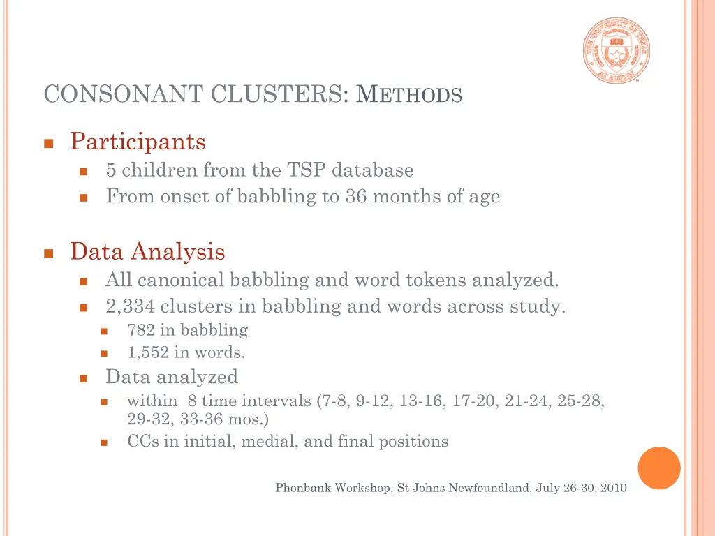 consonant clusters m ethods