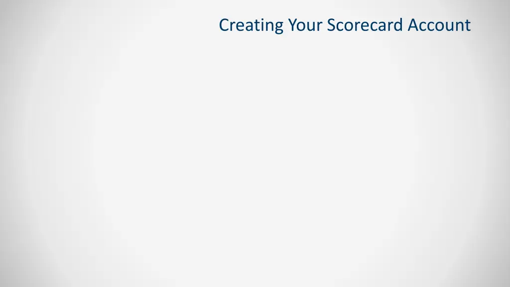 creating your scorecard account