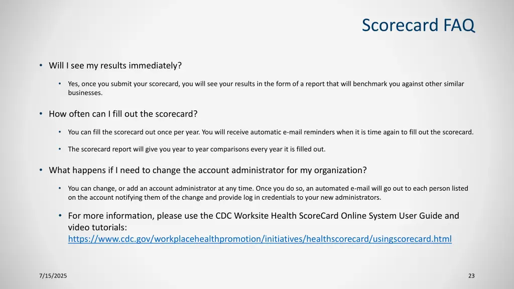 scorecard faq