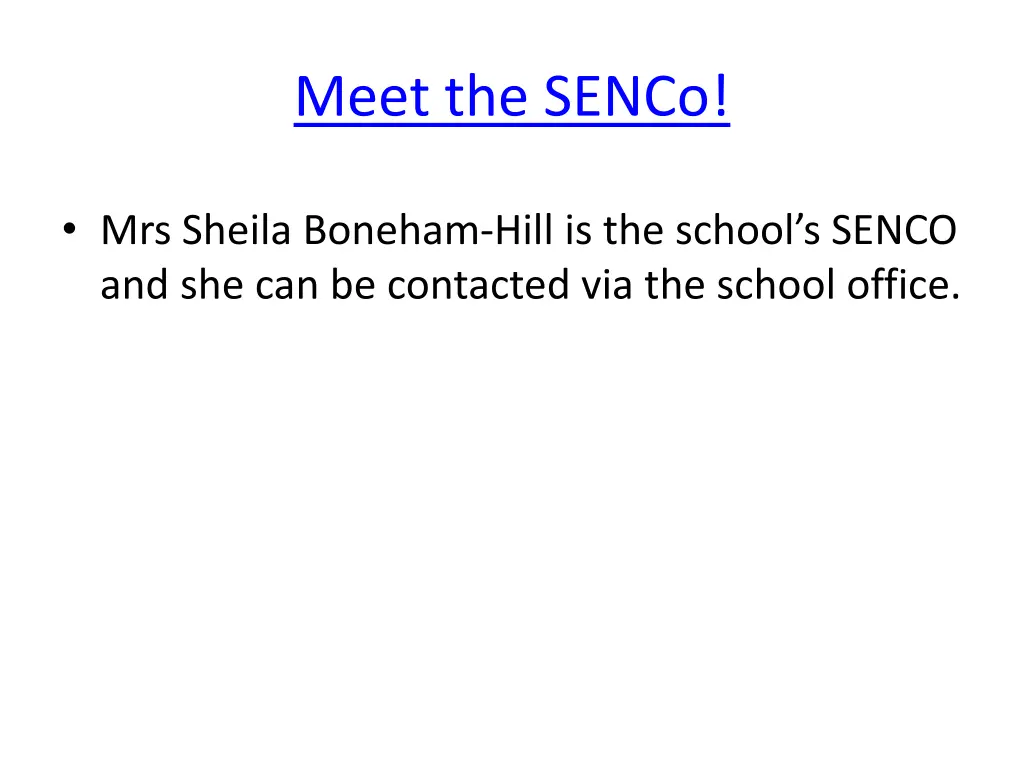 meet the senco