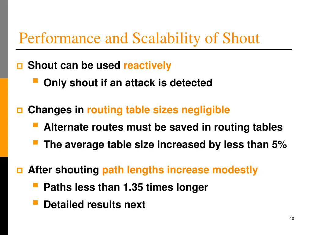 performance and scalability of shout