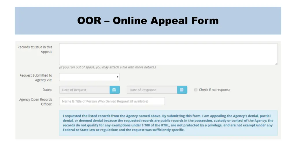 oor online appeal form 1