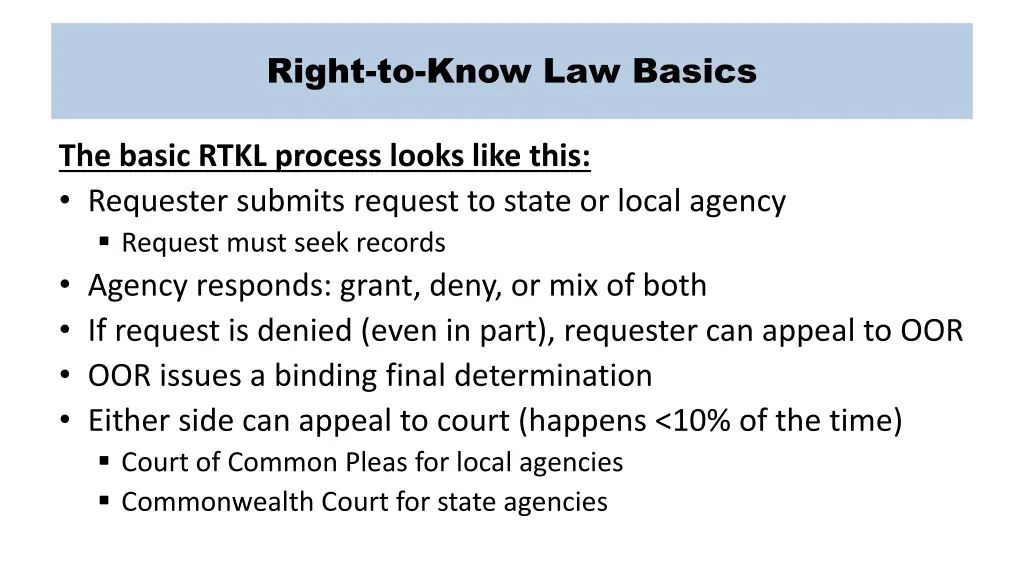 right to know law basics