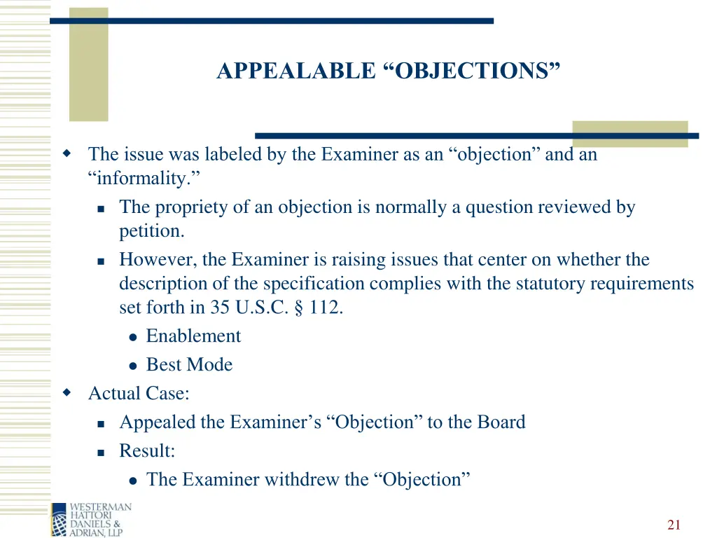 appealable objections 1
