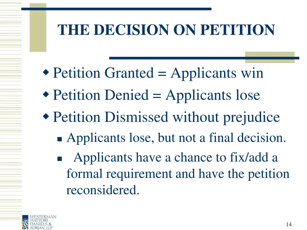 the decision on petition