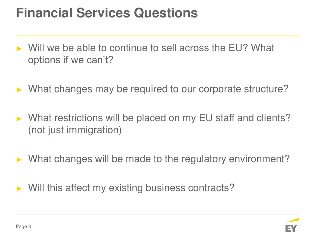 financial services questions