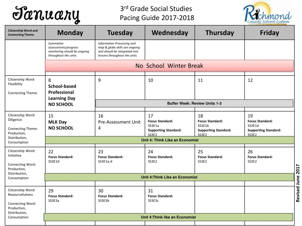 3 rd grade social studies pacing guide 2017 2018 4