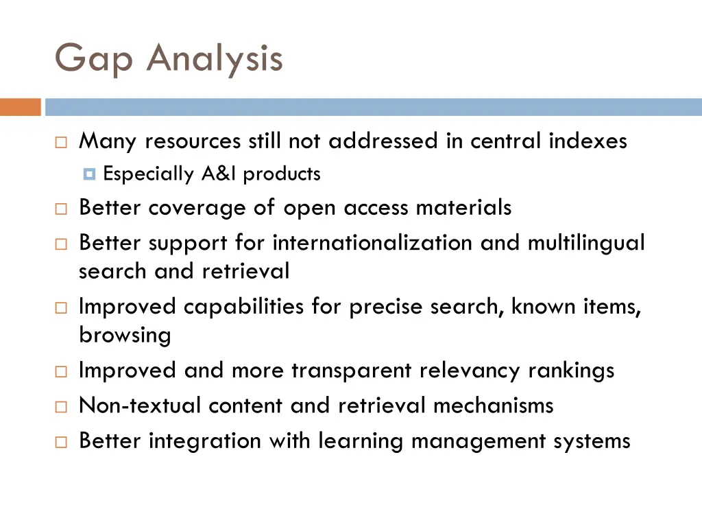gap analysis