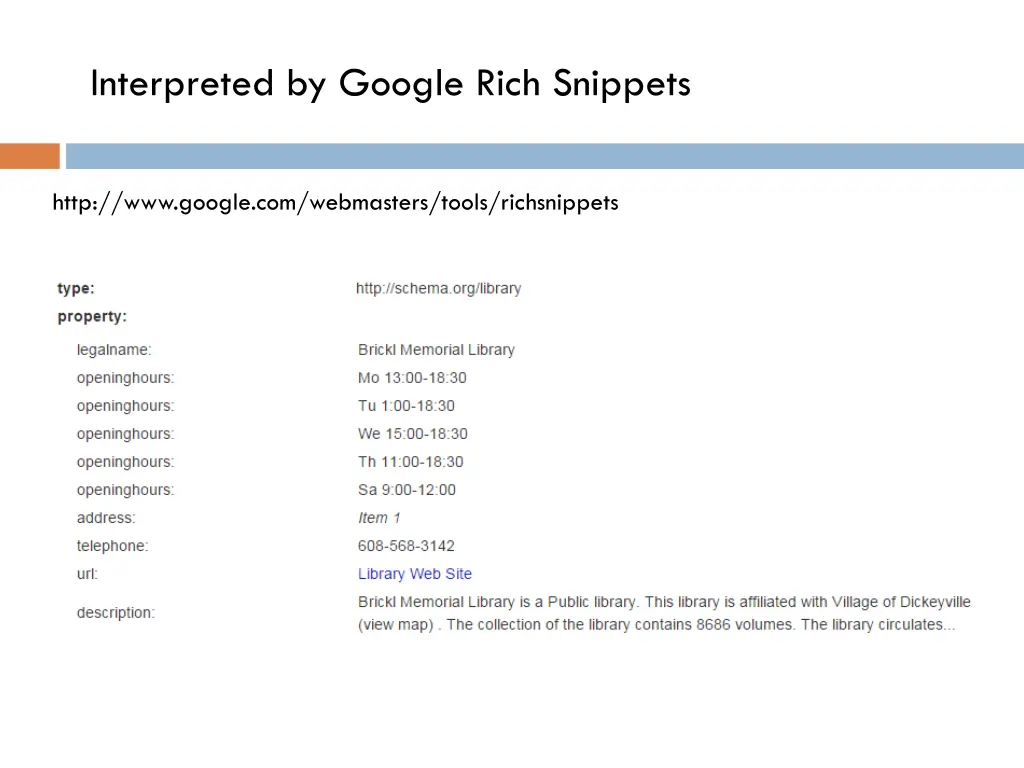 interpreted by google rich snippets