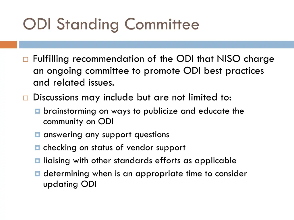 odi standing committee
