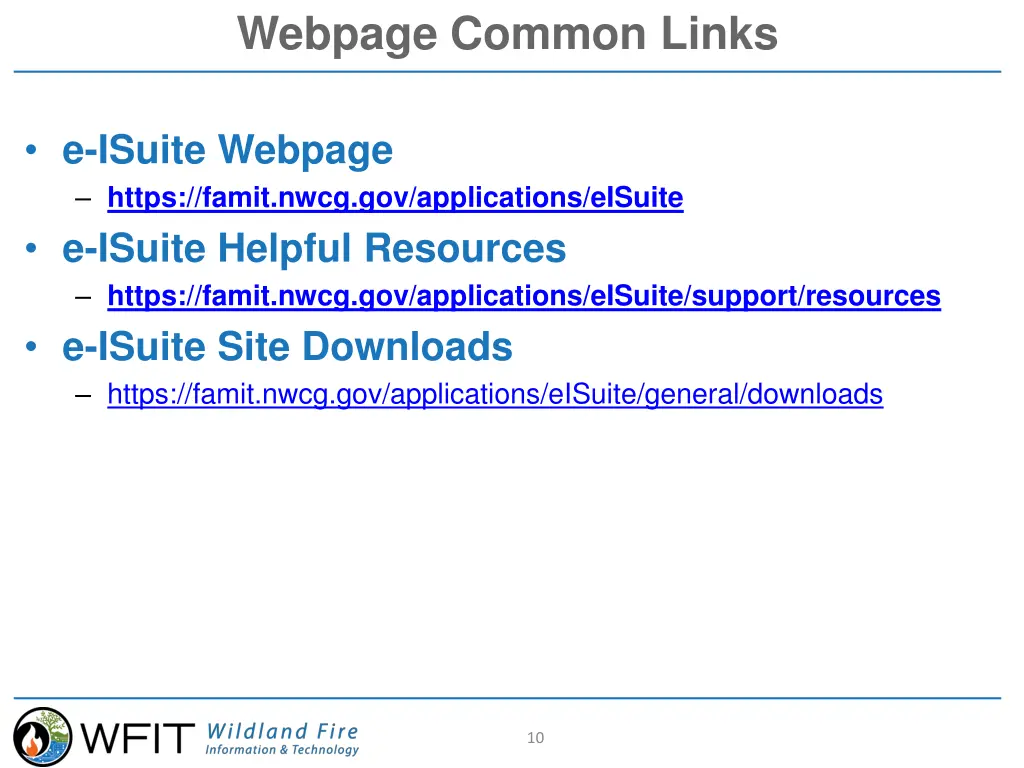 webpage common links