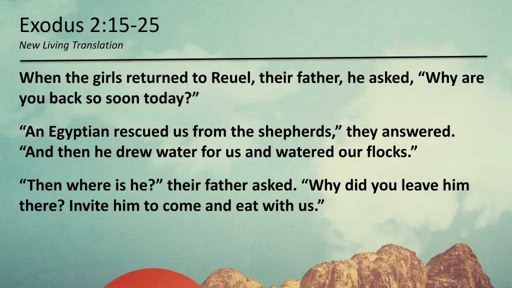 exodus 2 15 25 new living translation 2