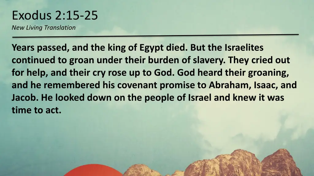 exodus 2 15 25 new living translation 4