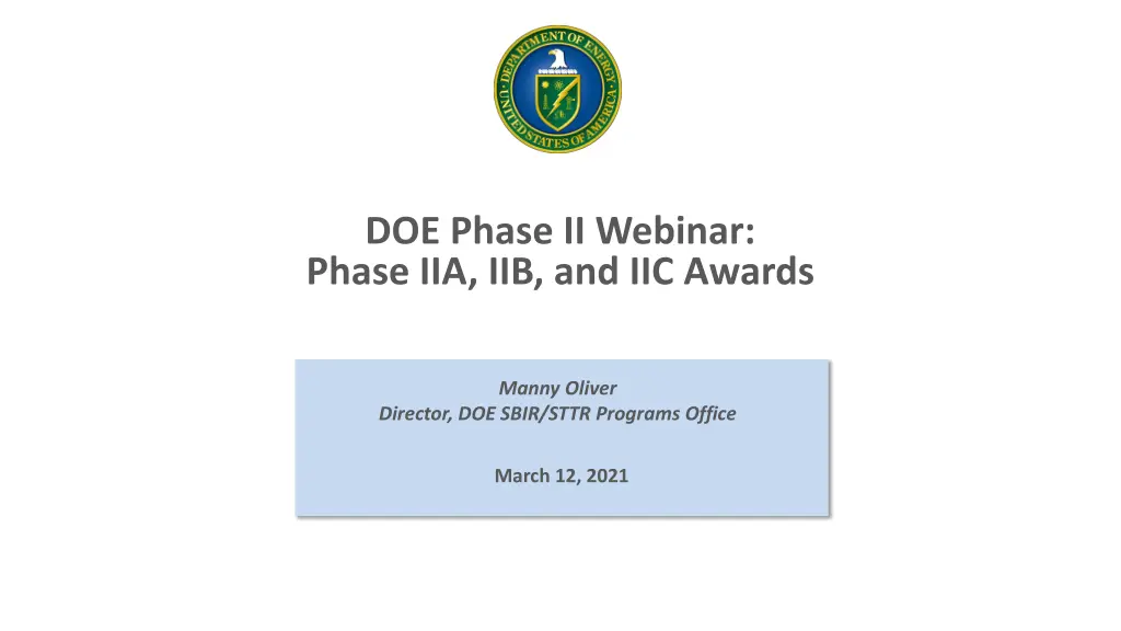 doe phase ii webinar phase iia iib and iic awards
