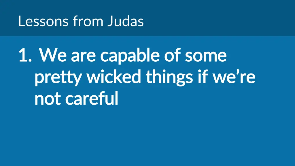 lessons from judas