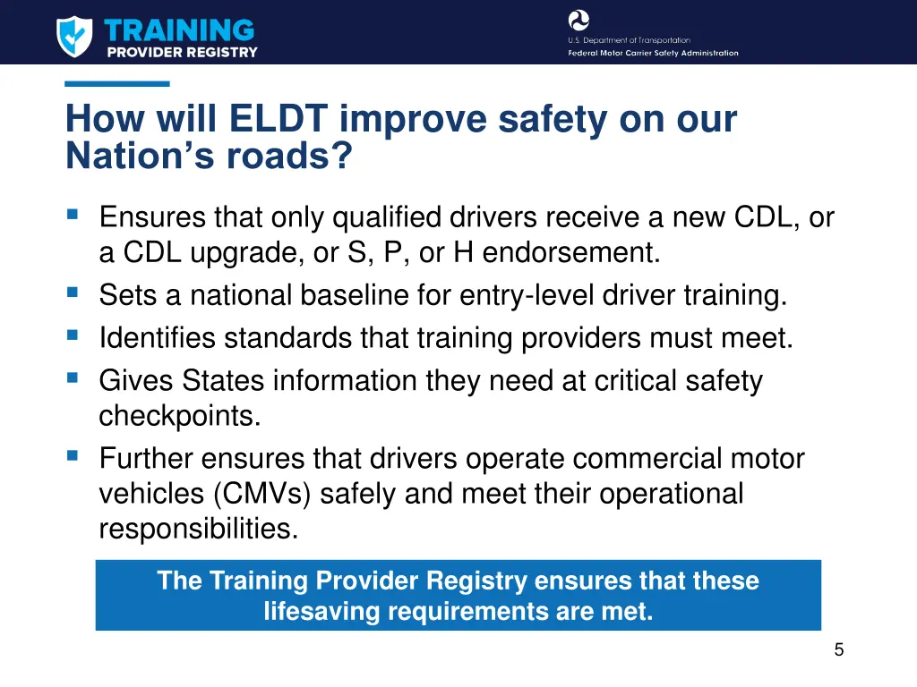 how will eldt improve safety on our nation s roads