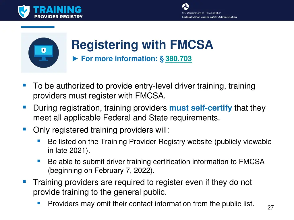 registering with fmcsa for more information