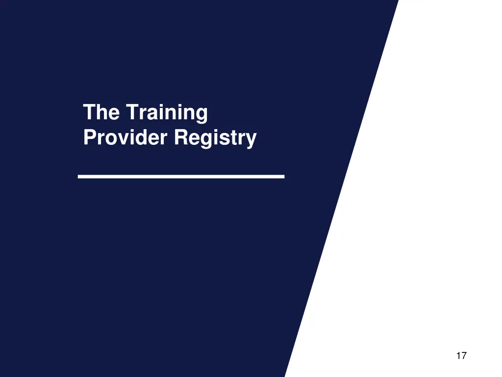 the training provider registry