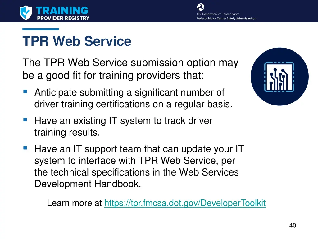 tpr web service